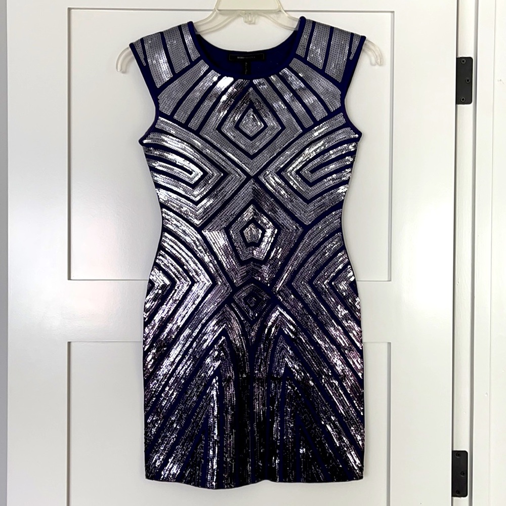 BCBGMazAzria Sequined Bodycon Dress